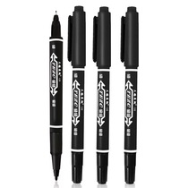 Childrens hook line pen Small double-headed water-based marker pen Oily marker pen Childrens painting hook line pen black marker pen