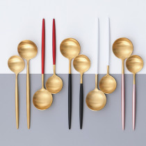 Soup Soup Spoon 304 Stainless Steel Food Soup Spoon Creative Cute Household Long Handle Korean Dessert Spoon