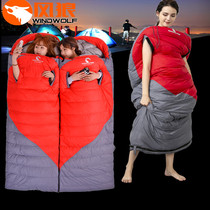 Outdoor down sleeping bag minus 30 degrees autumn and winter indoor thickened ultra-light camping fishing warm goose down adult partition
