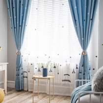 Mediterranean castle childrens room Bedroom living room balcony thermal insulation full shading 2021 new balcony popular curtains