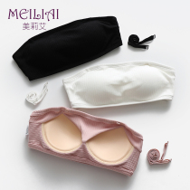With chest pad one-piece bra underwear women without steel ring anti-light no shoulder strap bottomed chest cotton vest