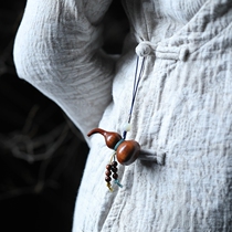 Hulu Hainan Huang Huang Pear Hand handles a red wood sea yellow man bag hanging piece mobile chain key button pendant gift 0689