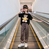 Girl Summer Dress Trendy Children Suit Short Sleeve Big Boy Clothing Nets Red 2022 New Ocean Air Sports Summer Two Sets