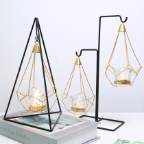 Nordic Wrought iron candle holder ornaments Creative dining table Romantic wedding decoration Candlelight dinner decoration Light luxury candle holder