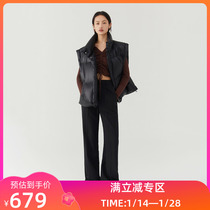 (The same style as the shopping mall) LILY2022 winter new womens clothing retro fashion solid color foreign style commuting style down vest