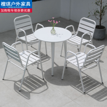 Outdoor Coffee Table And Chairs Patio Balcony Three-Five Pieces Hotel Folk Accommodation Outdoor Casual Waterproof All-aluminum Table and chairs