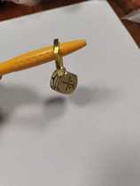 Benz car brand key hanging accessories square brass key button pendant