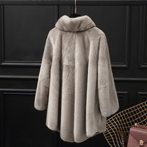 The Whole Mink Mink Fur Coat for the Long Neckline Winter New Imported Leather Grass Tong Dizao Mink Leather Coat Womens Clothing
