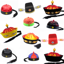  Hard shell landlord hat emperor hat prince hat black veil hat ancient costume champion hat son hat performance God of Wealth childrens hat