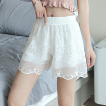 Underpants female summer light safety pants can wear lace shorts loose and thin summer insurance pants white