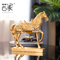 Creative living room wine cabinet decorations lucky horse ornaments modern home office indoor TV cabinet porch crafts