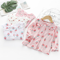 Girls  long-sleeved shirt spring 2019 new 1-year-old 3-foreign-style top baby cotton spring and summer female baby shirt