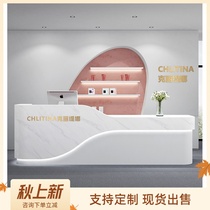 Company paint reception desk Educational institution Art clothing store Front desk Marble beauty salon Maternal and child store Cashier desk