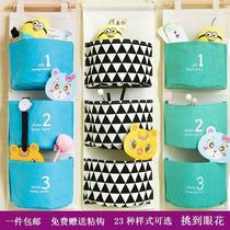 Storage bag toilet storage bag waterproof large capacity cloth bag fabric convenient hanging wall toilet paper fashion simple door