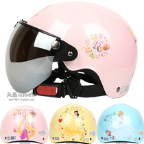 Taiwan EVO princess powder Harley electric motorcycle childrens helmet helmet sunscreen female baby child summer