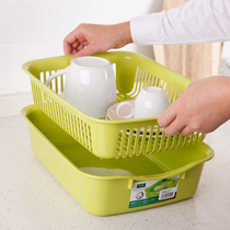Japan imported asvel drain rack storage basin dishes and utensils storage box Kitchen tools storage drain