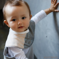 MARLMARL female baby round bib baby 360 degree saliva towel baby bib eating grid01