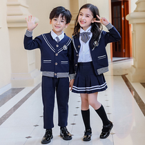 kindergarten clothing british style spring autumn four piece set children's classwear elementary school college style school uniform autumn suit