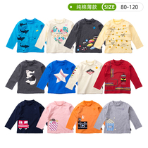 Male and female children long sleeve T-shirt spring and autumn baby cotton base shirt thin bottoming coat Japanese childrens clothing thousands of Fun Home