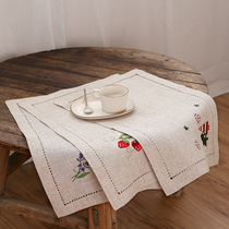 Cloth art dinner cloth Children eat Western food mat Cloth table mat Japanese cotton hemp lunch waterproof and oil proof mat Primary school placemat