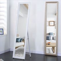 European solid wood full-length mirror Home stereo bedroom floor-to-ceiling mirror Dormitory fitting mirror Girl student full-body mirror large