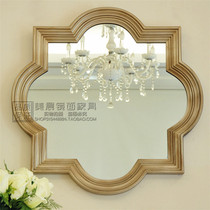 Eurostyle Minimalist Champagne Decoration Mirror Dining Side Mirror American Genguan Mirror Fireplace Art Picture Frame Bathroom Mirror Dresser