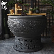 The relief has more than three-dimensional carving fish tank aquarium aquaculture goldfish basin courtyard indoor water tank fish tank mud Basin