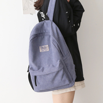 NR simple retro washed canvas schoolbag mens shoulder bag female Korean backpack female backpack female shoulder College student backpack