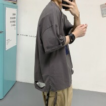 Hole short sleeve T-shirt men Korean trend Half sleeve summer students sympathetic relaxed wild Tide brand outside wear short tee