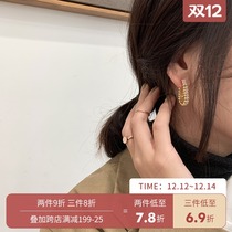 Advanced sense light luxury earrings 2021 New Tide Net red long earrings temperament earrings female earrings without ear clip