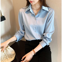 Tide brand chiffon shirt women 2021 Spring and Autumn new fat mm large size design sense top loose white shirt base shirt