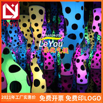 Bar stage hanging floor decoration Inflatable monster horn dot rotating lamp post remote control color light gas mold