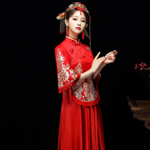 Show Wo Costume Bride 2022 new Chinese wedding dress small gown gown and a big code pregnant woman covered with belly and clothing