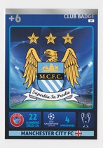 Panini 2014-2015 Champions League Star Card logo Manchester City Manchester City # 019
