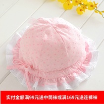Spring and summer newborn baby hat Class A pure cotton 6-12 months old male and female baby hollow sun hat Princess sun hat