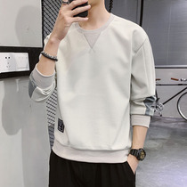 2021 new mens spring sweater Korean version of the trend personality simple top solid color round neck casual loose long sleeve