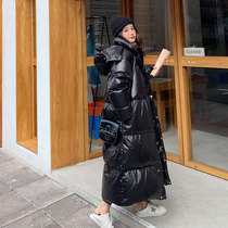 Down cotton clothes female Korean version of loose 2021 Winter new long knee bread clothes ins cotton coat