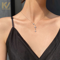 925 sterling silver necklace female ins European and American fashion light luxury six-pointed star pendant net red accessories cold wind clavicle chain tide