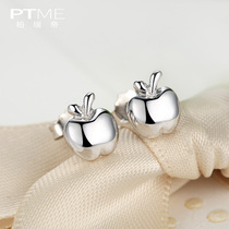 Sterling silver earrings female Christmas Apple Korean temperament simple cute earrings do not need to pick earrings small