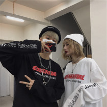 INSstudios Korea ins trend retro phantom letter printing couple bottoming long-sleeved T-shirt men and women trend