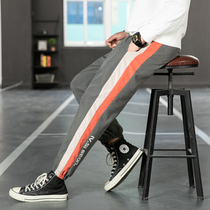 Pants Men Fall Trend Knit Long Pants Handsome 100 Lap Loose Bunch Foot Overalls Swepants Sports 90% Casual Pants