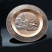 Customized zinc alloy foreign trade award disc plated double color pure silver collection metal memorial disc gold bar Award disc manufacturer