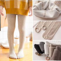 Autumn and winter childrens pantyhose base girls velvet thickened with socks warm extra thick long pants Dance socks