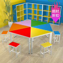 School new Shanghai primary and secondary school student Chair color combination table art desk training table reading activity table