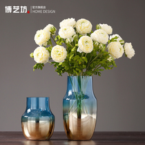 Modern simple transparent glass vase Nordic creative gradient home living room flower arrangement soft decoration ornaments