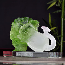 Auspicious source ancient law glass cabbage lucky porch ornaments home living room porch TV cabinet decoration creative gifts