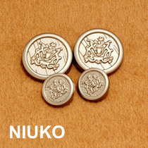 NIUKO badge matte silver fashion coat metal button coat button garment accessories buckle DIY custom
