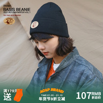 Acap Brand black gray wool knitted cold hat autumn and winter big head circumference American warm womens and mens models