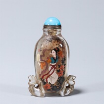  Old Tibetan glass maid figure snuff Bottle H-5065