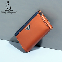 LUCKYKANGAROO MENs COWHIDE HANDBAG ZIPPER CLUTCH Large capacity CASUAL menS bag CLUTCH